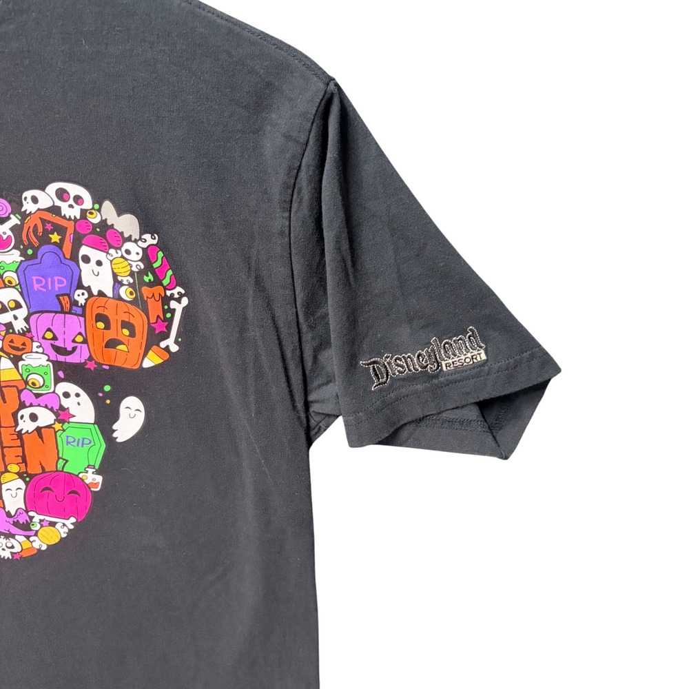 Disney Mickey Mouse Happy Halloween 2022 Black Cotton Disneyland Resort Tee M - Picture 3 of 8